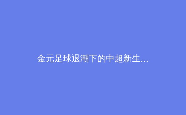 金元足球退潮下的中超新生态：青训造血与社区基因的重塑之路 - 3